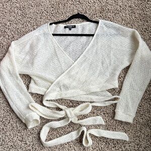 Cashmere Cream Wrap Sweater